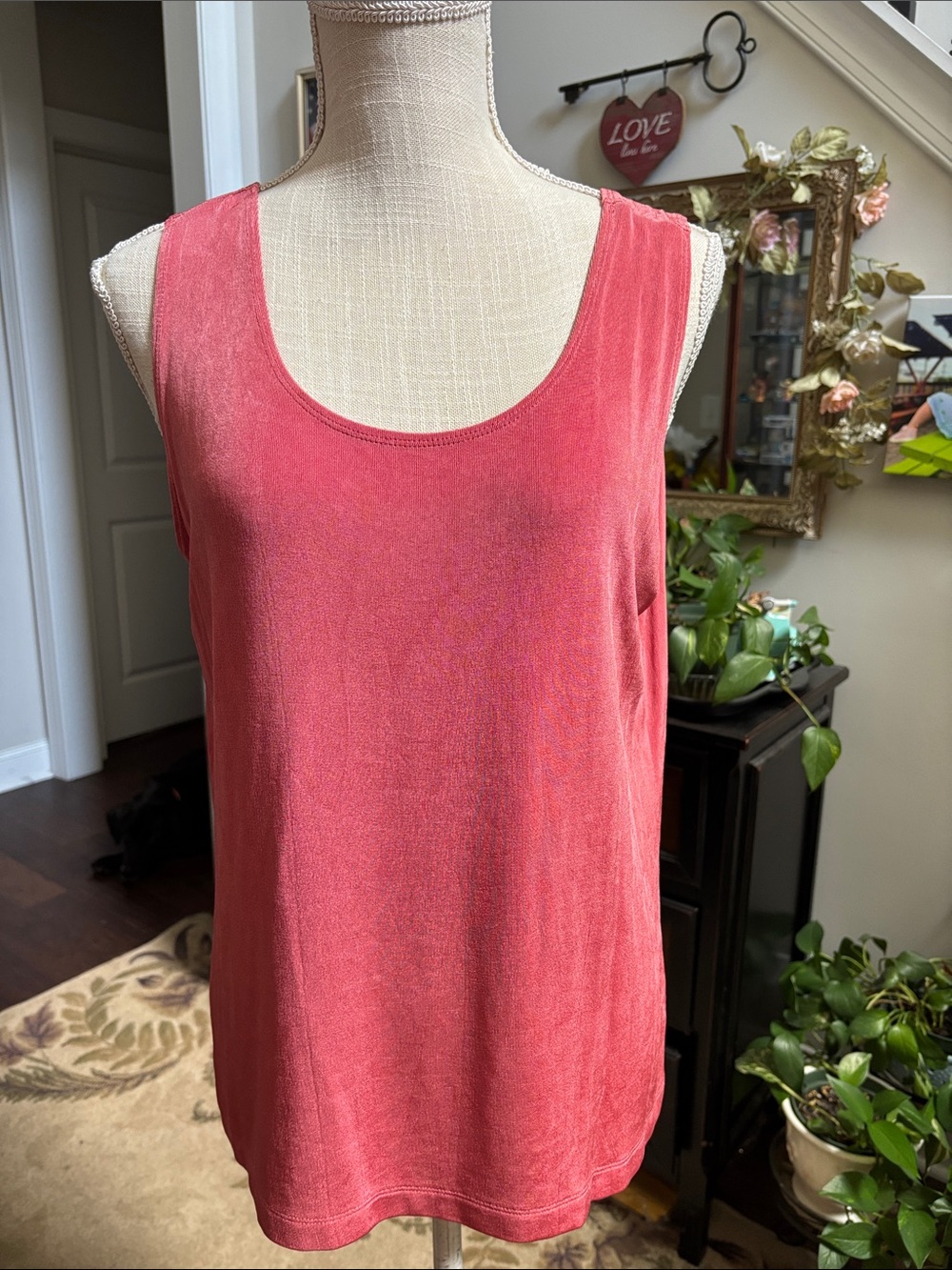 Chico's Travelers Coral-Red Sleeveless Tank